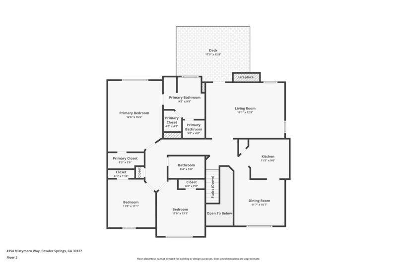 2,210/Mo, 4154 Mistymorn Way Powder Springs, GA 30127 Floorplan View 2