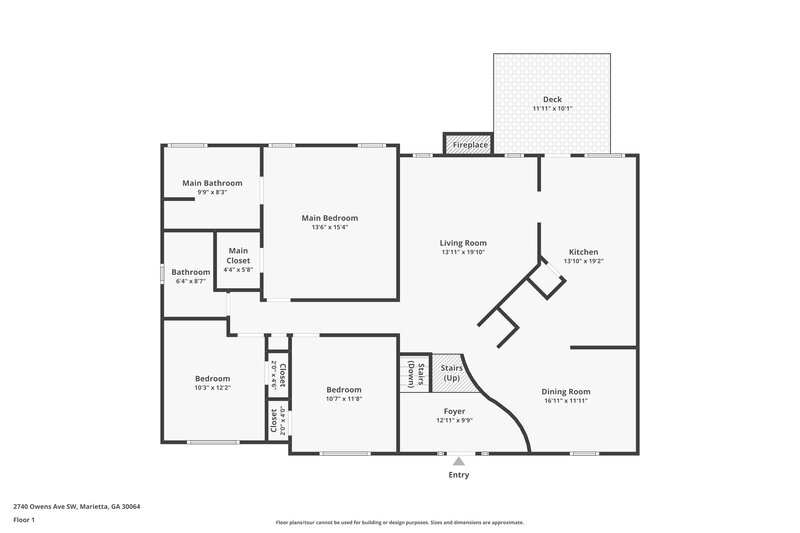 2,050/Mo, 2740 Owens Ave SW Marietta, GA 30064 Floorplan View