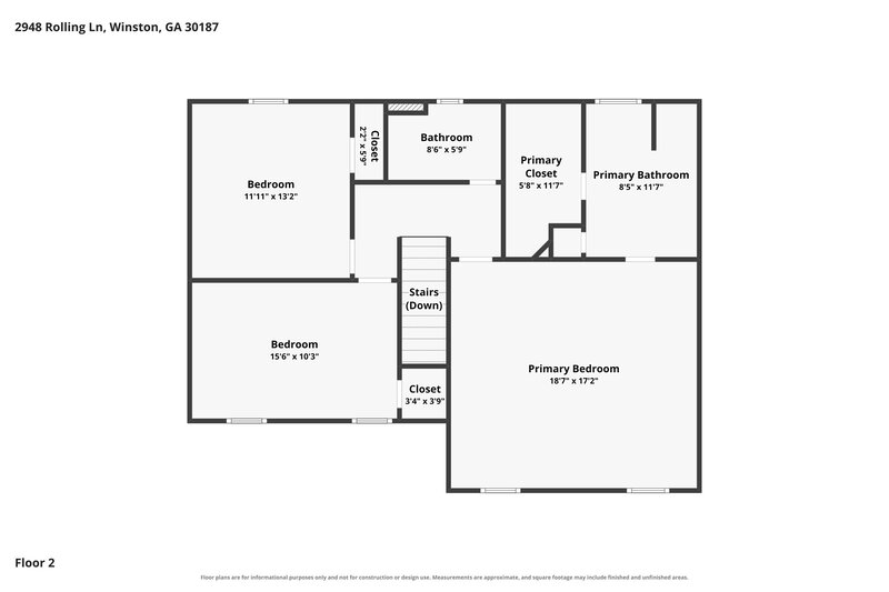 1,920/Mo, 2948 Rolling Ln Winston, GA 30187 Floor Plan View 2