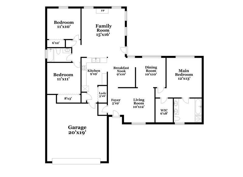 2,115/Mo, 320 Emerald Green Ct Atlanta, GA 30349 Floor Plan View