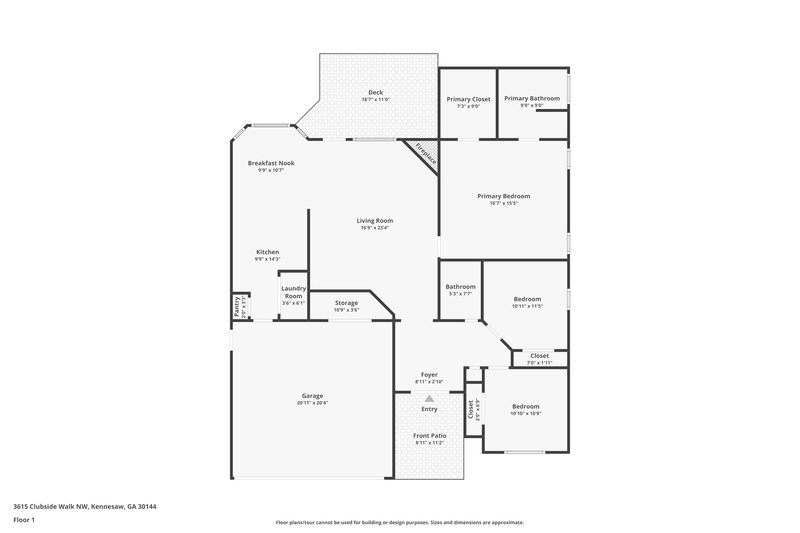 2,040/Mo, 3615 Clubside Walk Kennesaw, GA 30144 Floor Plan View