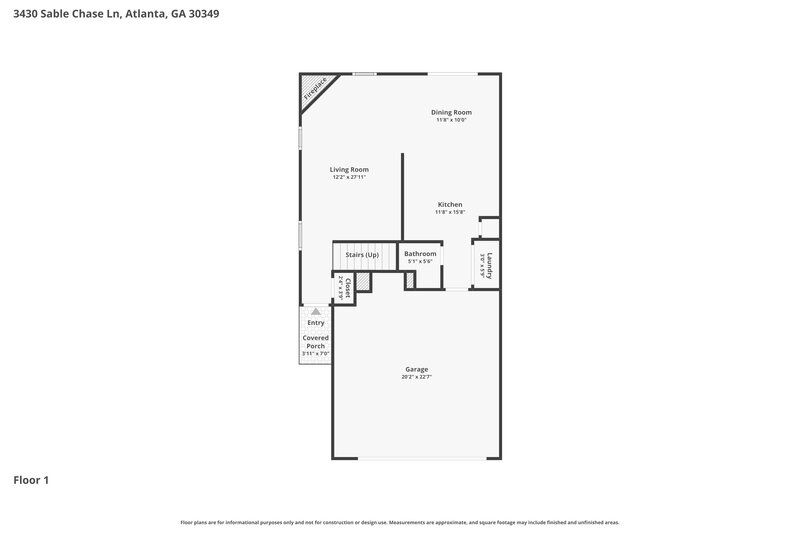 2,170/Mo, 3430 Sable Chase Ln Atlanta, GA 30349 Floor Plan View