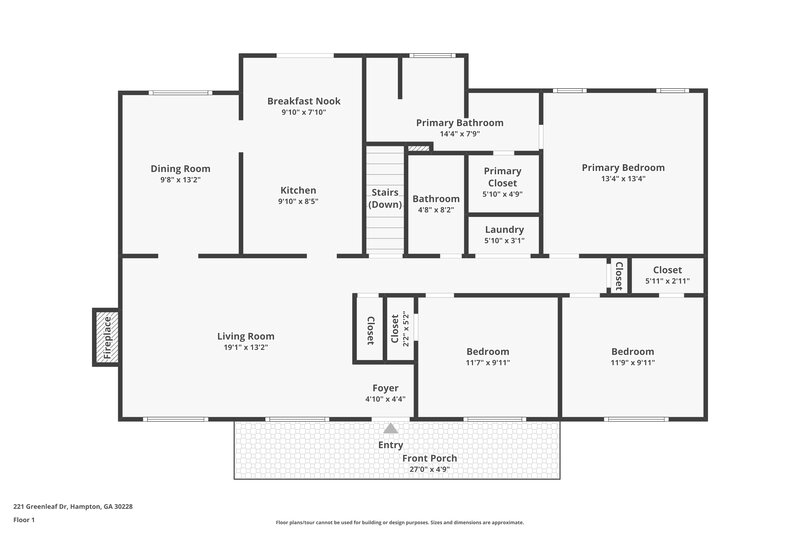 1,735/Mo, 221 Greenleaf Dr Hampton, GA 30228 Floor Plan View 2