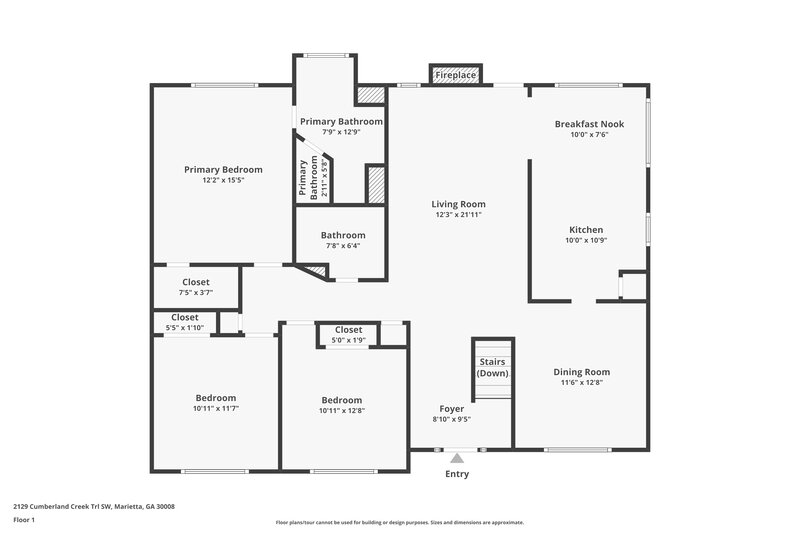 2,340/Mo, 2129 Cumberland Creek Trail SW Marietta, GA 30008 Floor Plan View 2