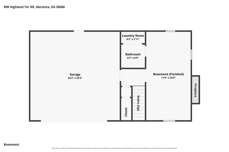 2,105/Mo, 890 Highland Terrace NE Marietta, GA 30066 Floor Plan View