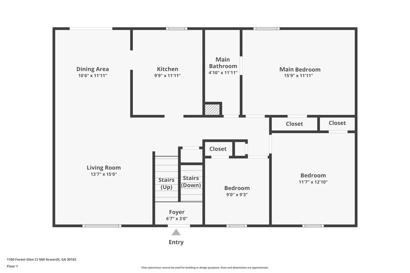2,215/Mo, 1160 Forest Glen Ct NW Acworth, GA 30102 Floor Plan View 2