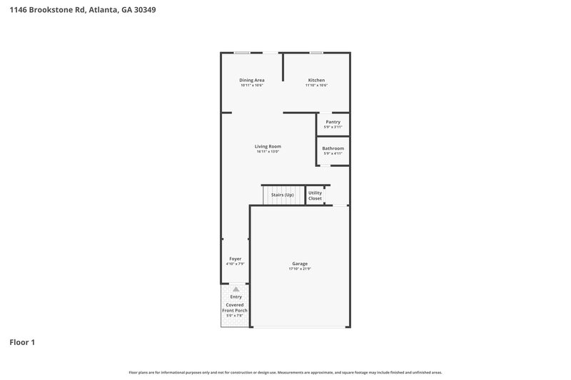 2,005/Mo, 1146 Brookstone Rd Atlanta, GA 30349 Floor Plan View