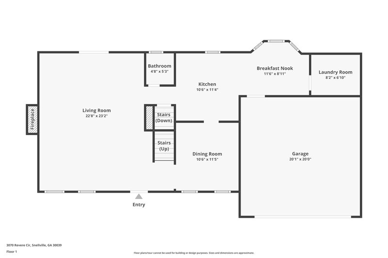 2,350/Mo, 3070 Revere Cir Snellville, GA 30039 Floor Plan View 2