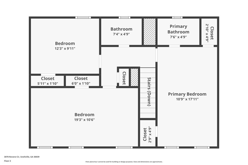 2,350/Mo, 3070 Revere Cir Snellville, GA 30039 Floor Plan View 3