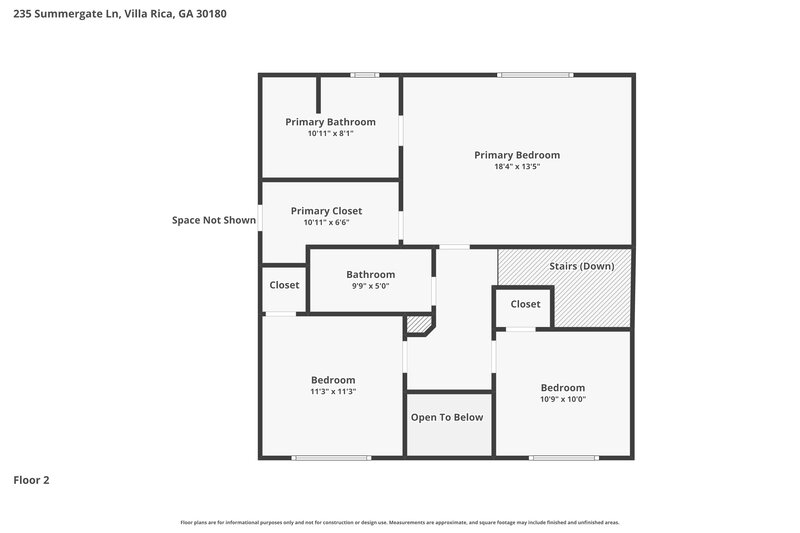 2,170/Mo, 235 Summer Gate Ln Villa Rica, GA 30180 Floorplan View 2