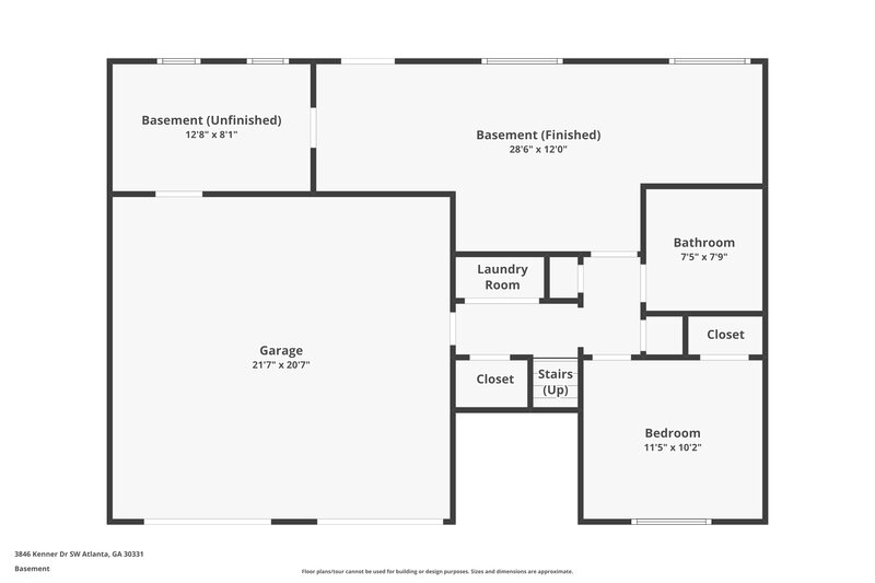 2,450/Mo, 3846 Kenner Dr SW Atlanta, GA 30331 Floorplan View 2