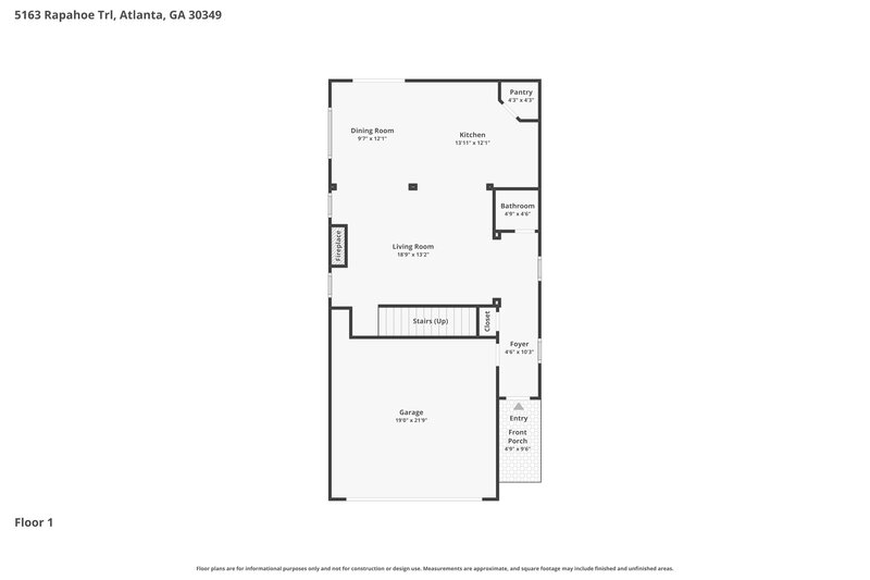 2,530/Mo, 5163 Rapahoe Trail Atlanta, GA 30349 Floor Plan View