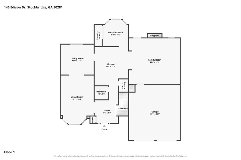 2,405/Mo, 146 Edison Dr Stockbridge, GA 30281 Floorplan View