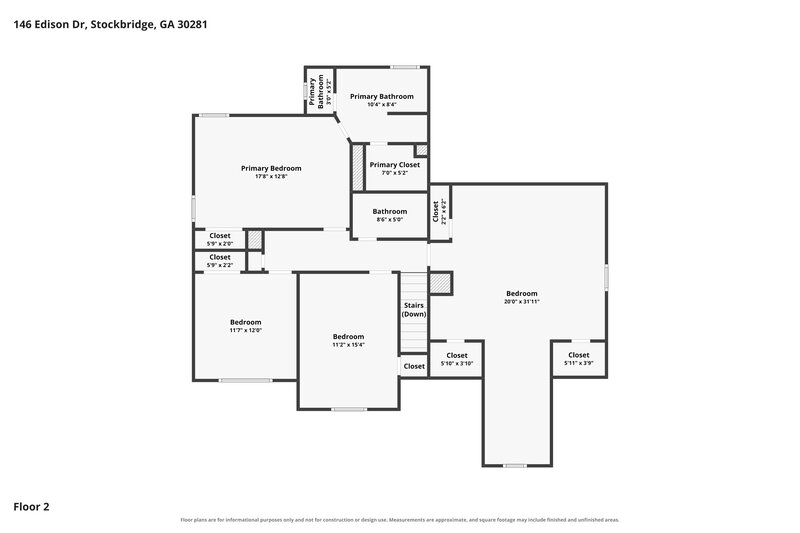 2,405/Mo, 146 Edison Dr Stockbridge, GA 30281 Floorplan View 2