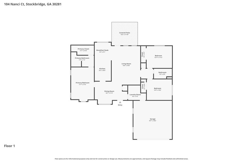 2,020/Mo, 104 Nanci Ct Stockbridge, GA 30281 Floor Plan View