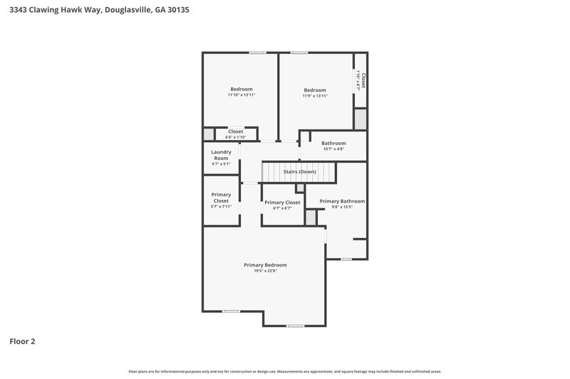 2,080/Mo, 3343 Clawing Hawk Way Douglasville, GA 30135 Floor Plan View 2