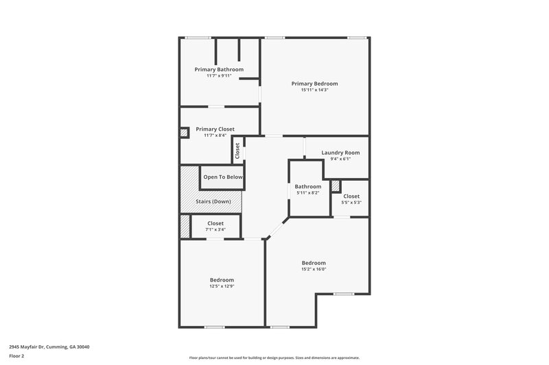 2,015/Mo, 2945 Mayfair Dr Cumming, GA 30040 Floorplan View 2