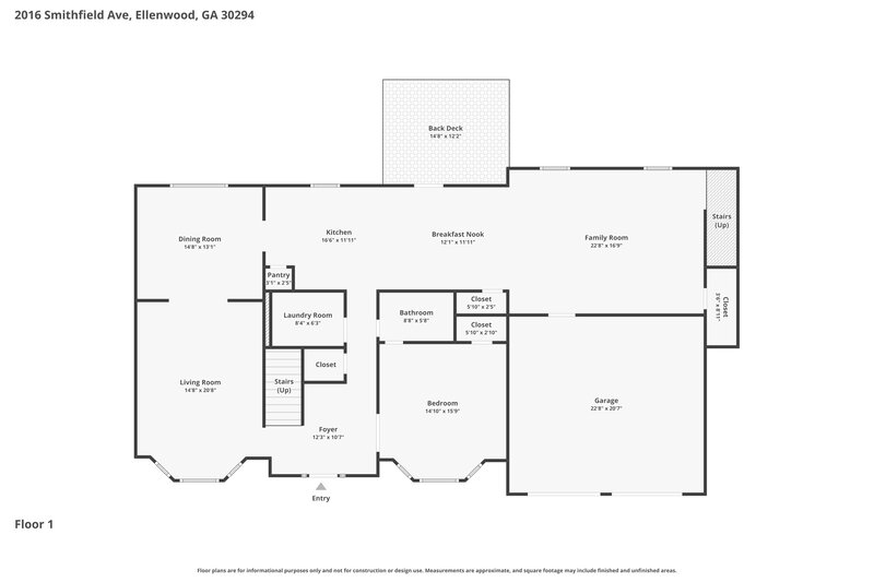 2,845/Mo, 2016 Smithfield Ave Ellenwood, GA 30294 Floor Plan View