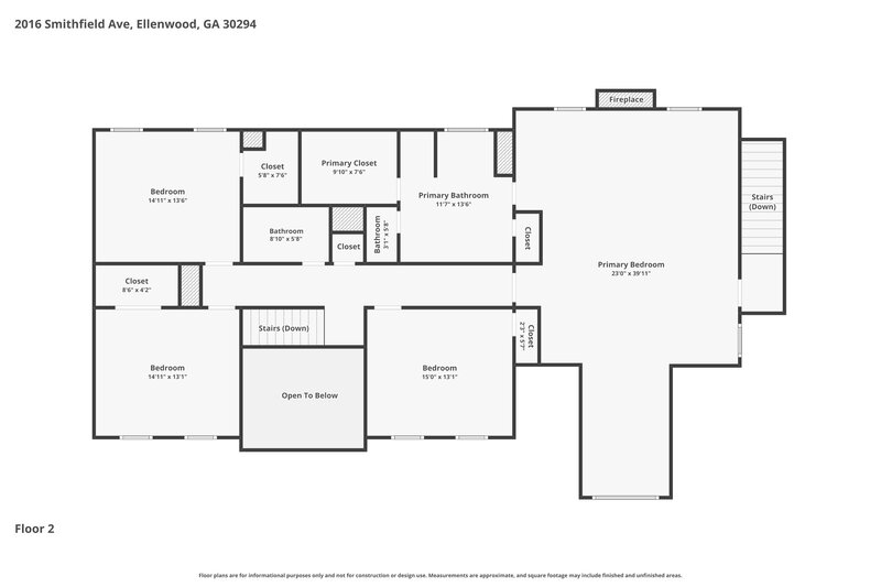 2,845/Mo, 2016 Smithfield Ave Ellenwood, GA 30294 Floor Plan View 2