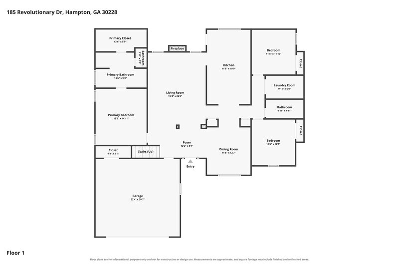 2,275/Mo, 185 Revolutionary Dr Hampton, GA 30228 Floor Plan View