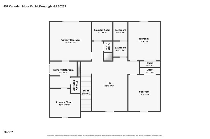 2,460/Mo, 457 Culloden Moor Dr McDonough, GA 30253 Floor Plan View