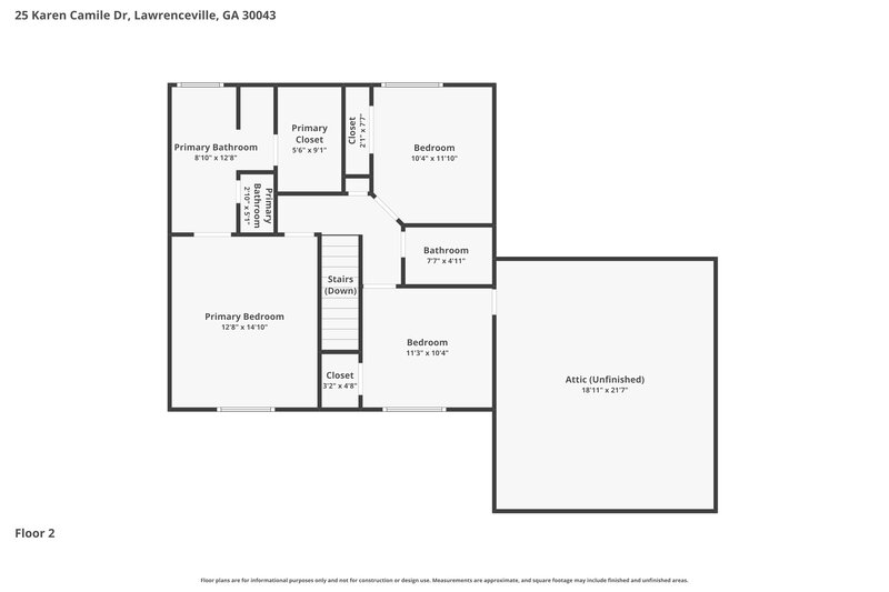 2,205/Mo, 25 Karen Camile Dr Lawrenceville, GA 30043 Floor Plan View