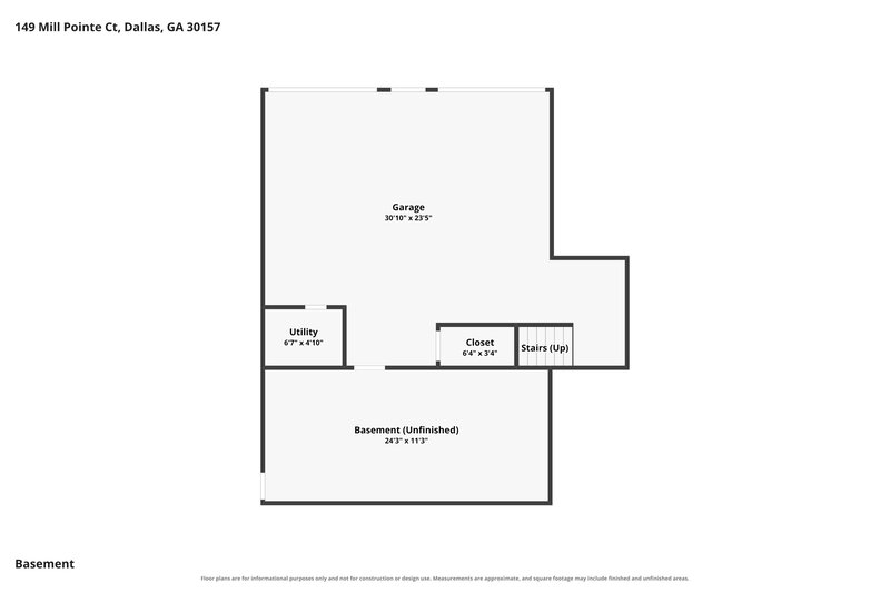 2,115/Mo, 149 Mill Pointe Ct Dallas, GA 30157 Floor Plan View