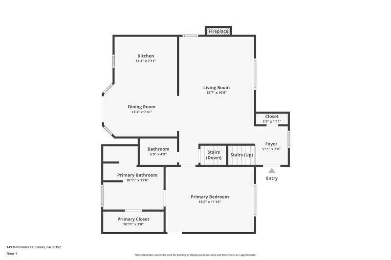 2,980/Mo, 149 Mill Pointe Ct Dallas, GA 30157 Floor Plan View 2