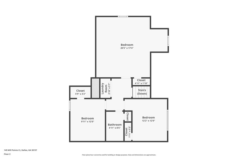 2,980/Mo, 149 Mill Pointe Ct Dallas, GA 30157 Floor Plan View 3