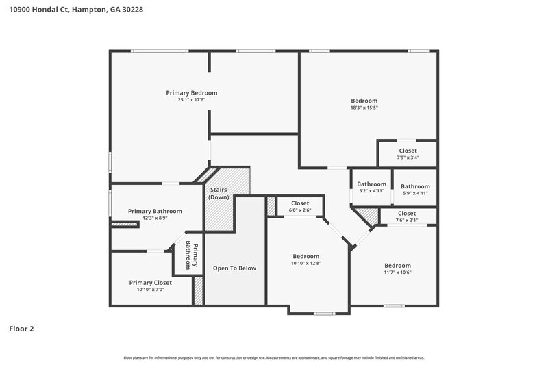 2,360/Mo, 10900 Hondal Ct Hampton, GA 30228 Floor Plan View 2