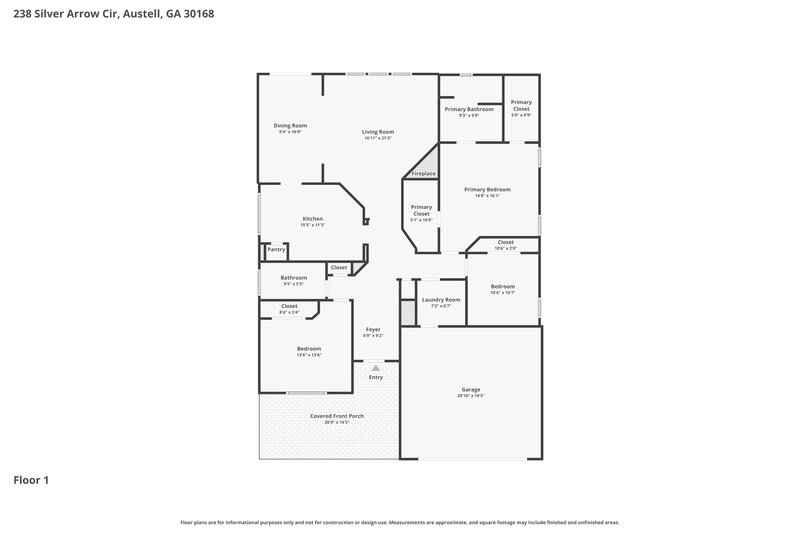 2,315/Mo, 238 Silver Arrow Cir Austell, GA 30168 Floor Plan View