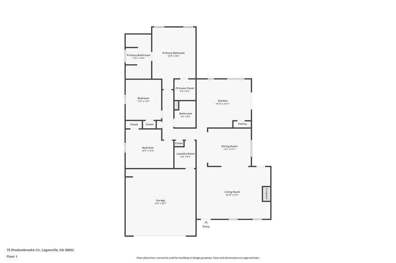 1,965/Mo, 75 Shadowbrooke Cir SW Loganville, GA 30052 Floor Plan View