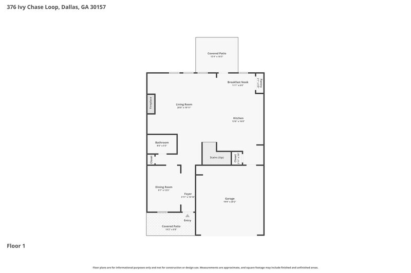 2,645/Mo, 376 Ivy Chase Loop Dallas, GA 30157 Floor Plan View