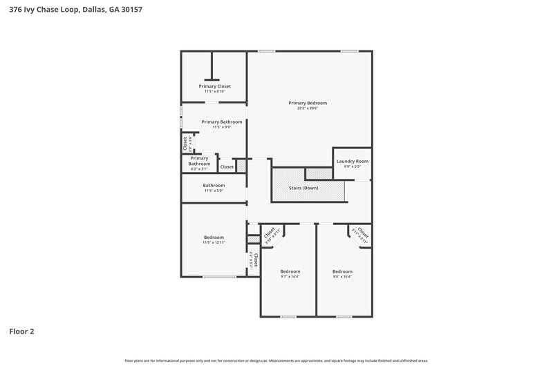 2,645/Mo, 376 Ivy Chase Loop Dallas, GA 30157 Floor Plan View 2