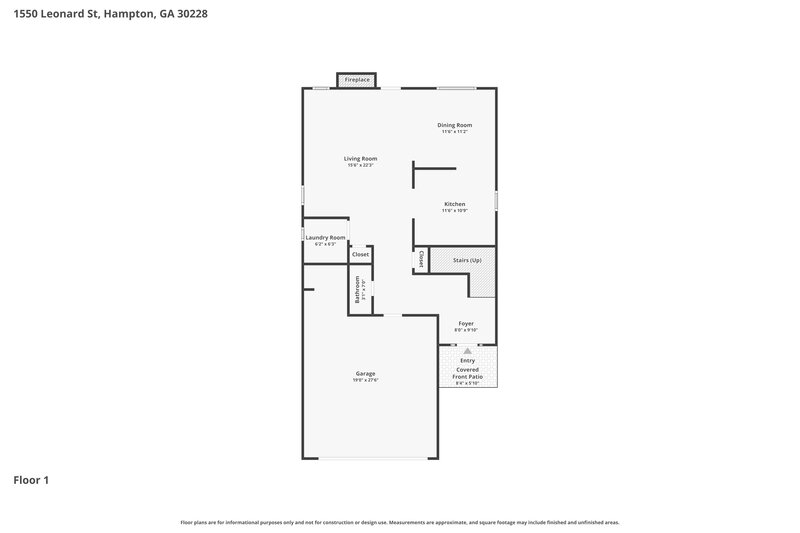 2,040/Mo, 1550 Leonard St Hampton, GA 30228 Floor Plan View