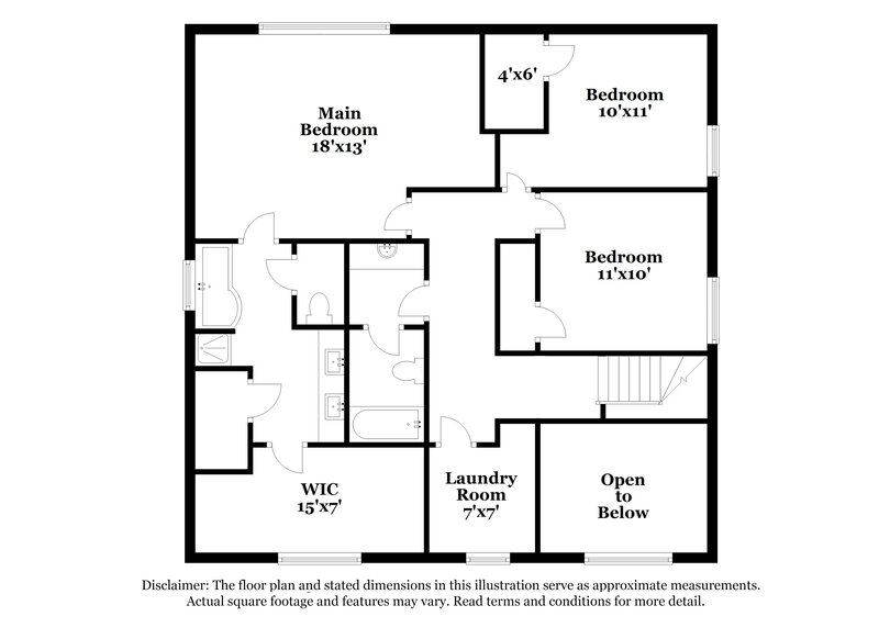 1,875/Mo, 7524 Congregation St Fairburn, GA 30291 Floor Plan View 2