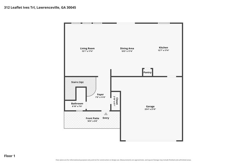 2,370/Mo, 312 Leaflet Ives Trail Lawrenceville, GA 30045 Floor Plan View