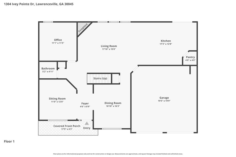 2,560/Mo, 1304 Ivey Pointe Dr Lawrenceville, GA 30045 Floorplan View