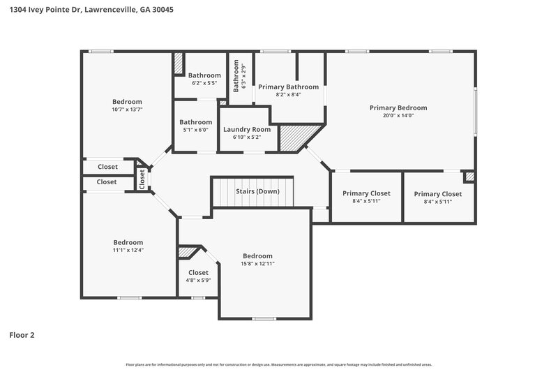 2,560/Mo, 1304 Ivey Pointe Dr Lawrenceville, GA 30045 Floorplan View 2