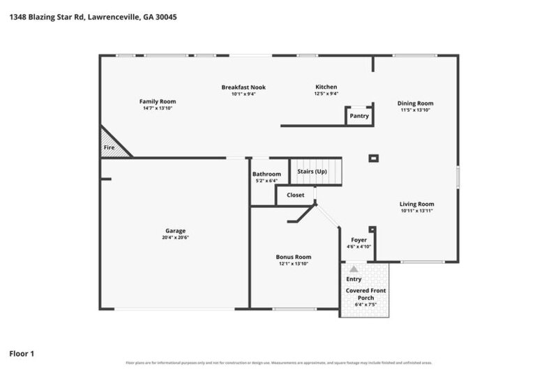 2,295/Mo, 1348 Blazing Star Rd Lawrenceville, GA 30045 Floorplan View