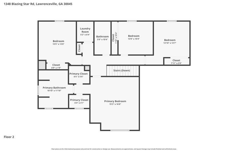 2,295/Mo, 1348 Blazing Star Rd Lawrenceville, GA 30045 Floorplan View 2