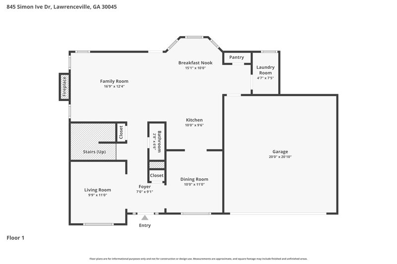 2,295/Mo, 845 Simon Ive Dr Lawrenceville, GA 30045 Floorplan View