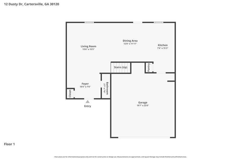 1,765/Mo, 12 Dusty Dr Cartersville, GA 30120 Floor Plan View 2