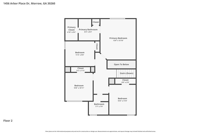 2,155/Mo, 1456 Arbor Pl Dr Morrow, GA 30260 Floor Plan View 2
