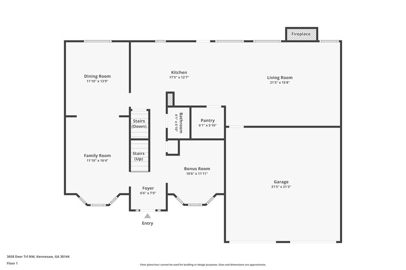 2,605/Mo, 3658 Deer Trail NW Kennesaw, GA 30144 Floor Plan View 2
