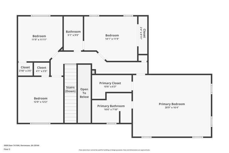 2,605/Mo, 3658 Deer Trail NW Kennesaw, GA 30144 Floor Plan View 3