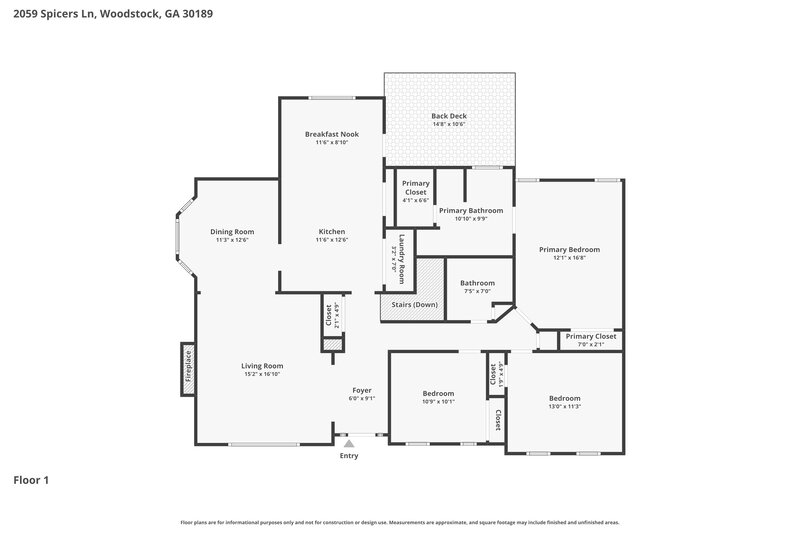 2,305/Mo, 2059 Spicers Ln Woodstock, GA 30189 Floor Plan View 2