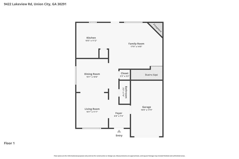 2,010/Mo, 9422 Lakeview Rd Union City, GA 30291 Floor Plan View