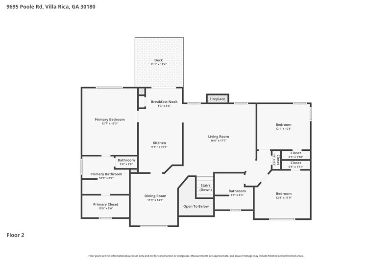 2,305/Mo, 9695 Poole Rd Villa Rica, GA 30180 Floorplan View