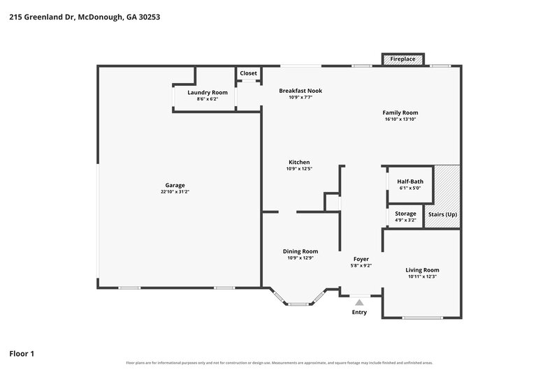 2,595/Mo, 215 Greenland Dr McDonough, GA 30253 Floor Plan View